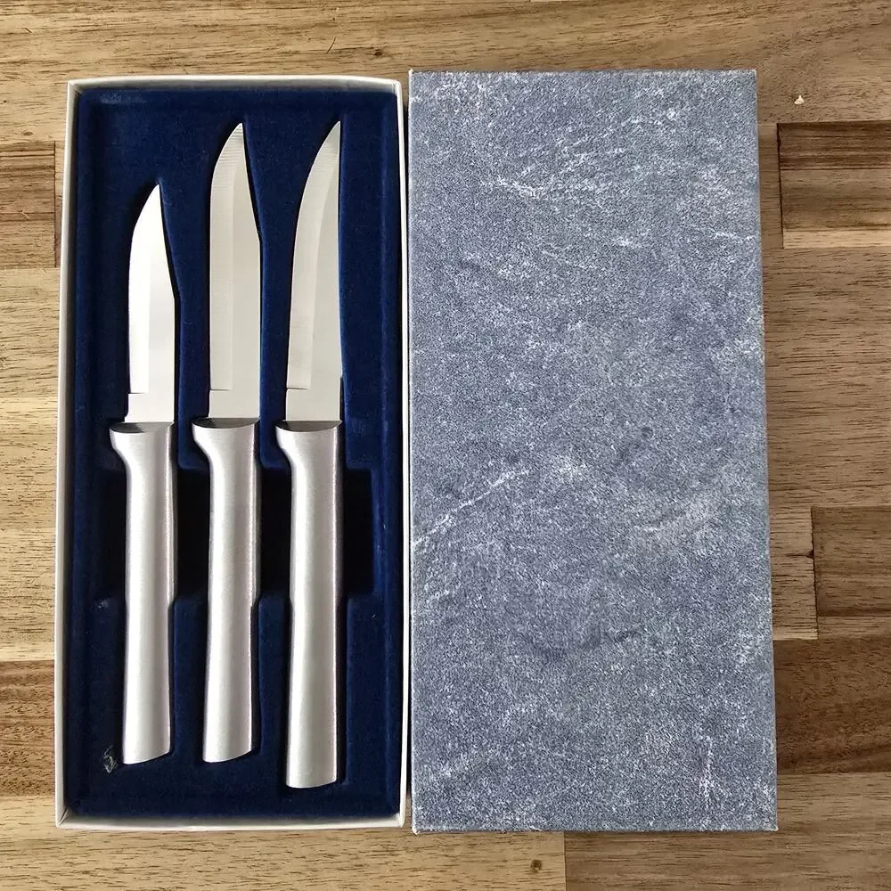 Rada Cutlery S01 3pc Paring Knife Silver H Box Set Kitchen USA Vintage Not Used